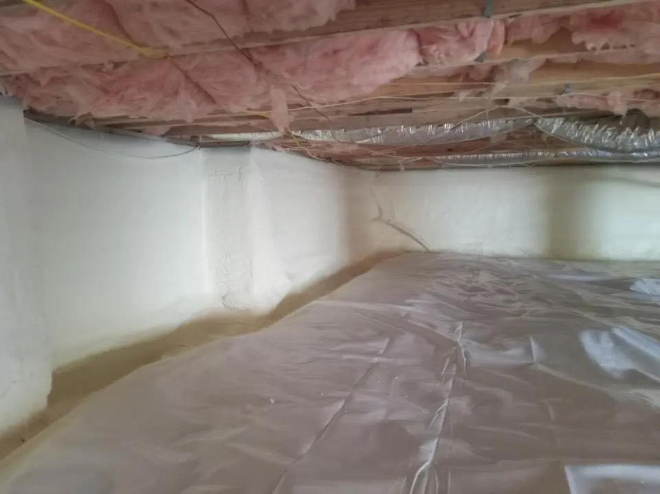 Crawl space encapsulation with closed-cell spray foam for Flat Roof Repair in Mokena